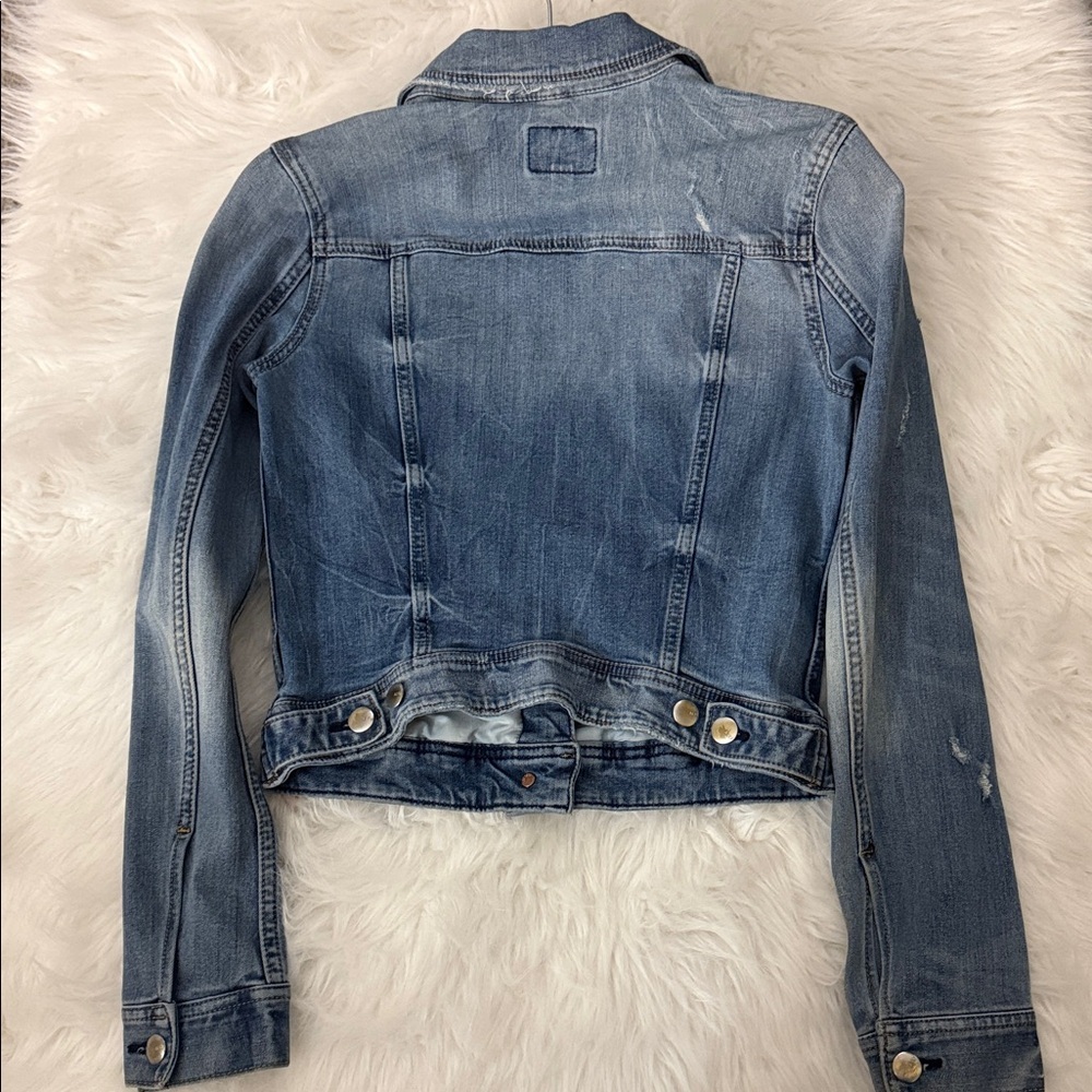 American Eagle Outfitters Distressed Blue Jean Jacket - Picture 3 of 3